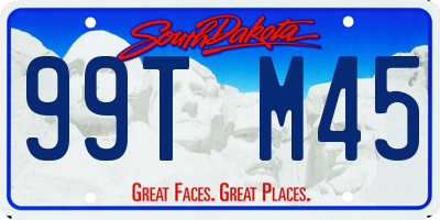 SD license plate 99TM45