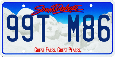 SD license plate 99TM86