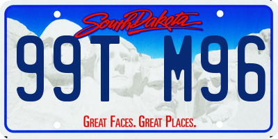 SD license plate 99TM96