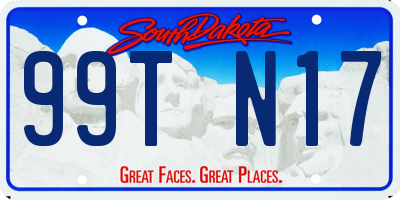 SD license plate 99TN17