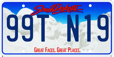 SD license plate 99TN19