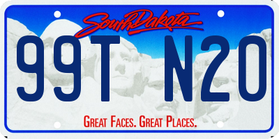 SD license plate 99TN20