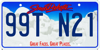 SD license plate 99TN21