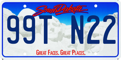 SD license plate 99TN22