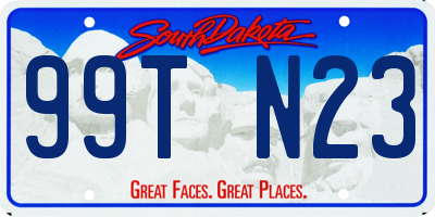 SD license plate 99TN23