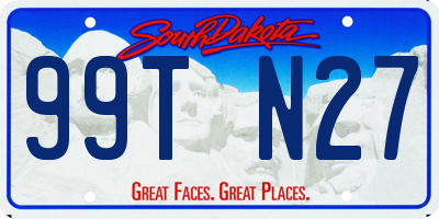 SD license plate 99TN27