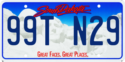 SD license plate 99TN29
