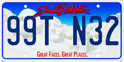 SD license plate 99TN32