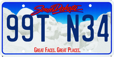 SD license plate 99TN34