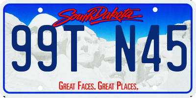 SD license plate 99TN45