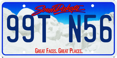 SD license plate 99TN56