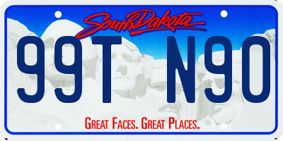 SD license plate 99TN90