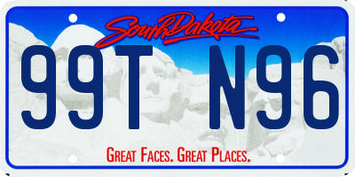 SD license plate 99TN96