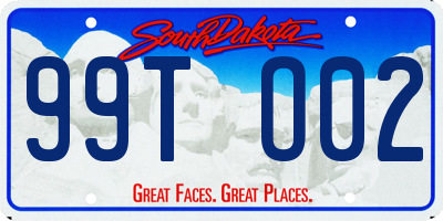 SD license plate 99TO02