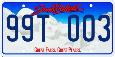 SD license plate 99TO03