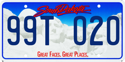SD license plate 99TO20