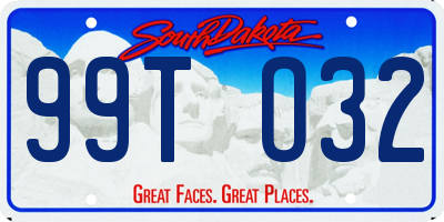 SD license plate 99TO32