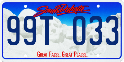 SD license plate 99TO33
