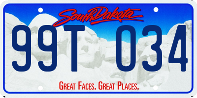 SD license plate 99TO34