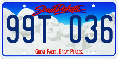 SD license plate 99TO36