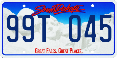 SD license plate 99TO45