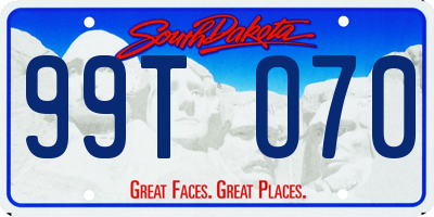 SD license plate 99TO70