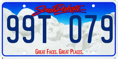 SD license plate 99TO79