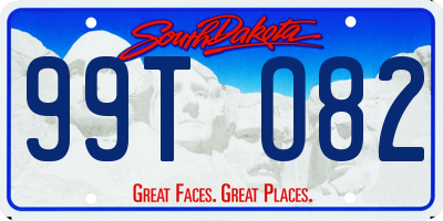 SD license plate 99TO82