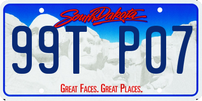 SD license plate 99TP07