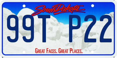 SD license plate 99TP22