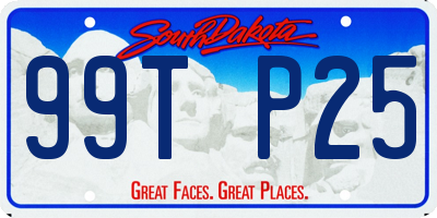 SD license plate 99TP25