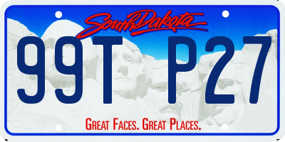 SD license plate 99TP27