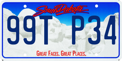SD license plate 99TP34