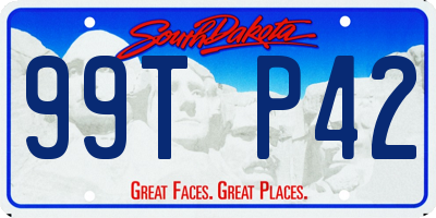 SD license plate 99TP42