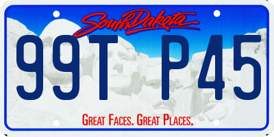SD license plate 99TP45
