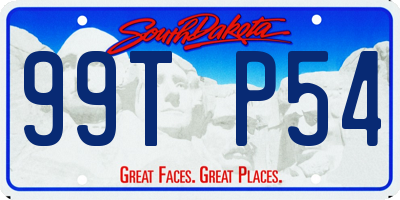 SD license plate 99TP54
