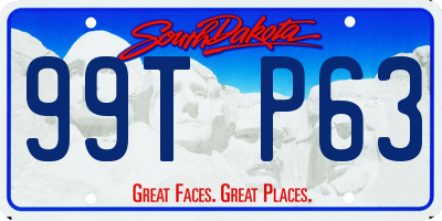 SD license plate 99TP63