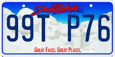 SD license plate 99TP76