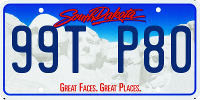 SD license plate 99TP80