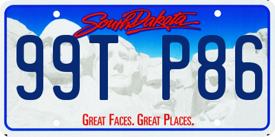 SD license plate 99TP86