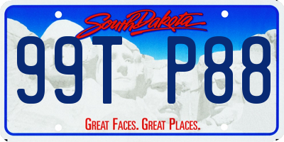 SD license plate 99TP88