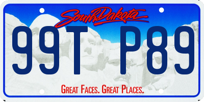 SD license plate 99TP89