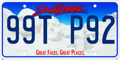 SD license plate 99TP92