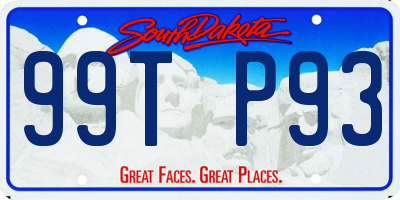 SD license plate 99TP93