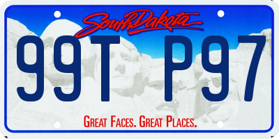 SD license plate 99TP97