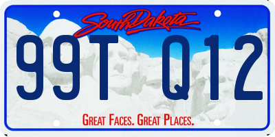 SD license plate 99TQ12