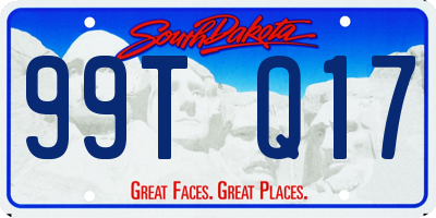 SD license plate 99TQ17