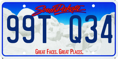 SD license plate 99TQ34