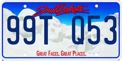 SD license plate 99TQ53