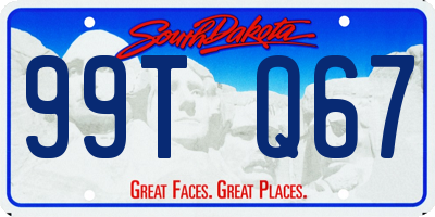 SD license plate 99TQ67